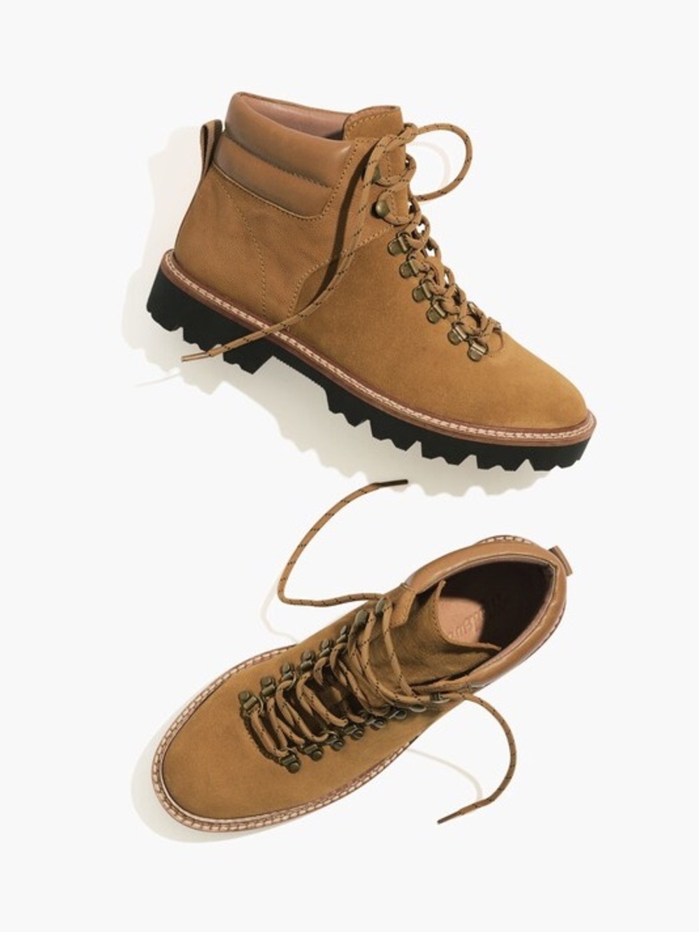 Madewell The Citywalk Lugsole Hiker Boot in Leather Toffee